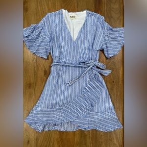Listicle Blue Wrap Dress